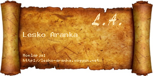 Lesko Aranka névjegykártya